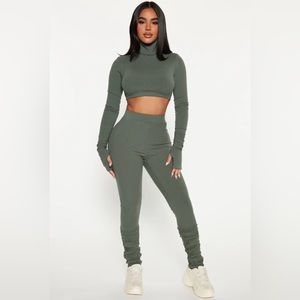 Olive green Fashion Nova matching set